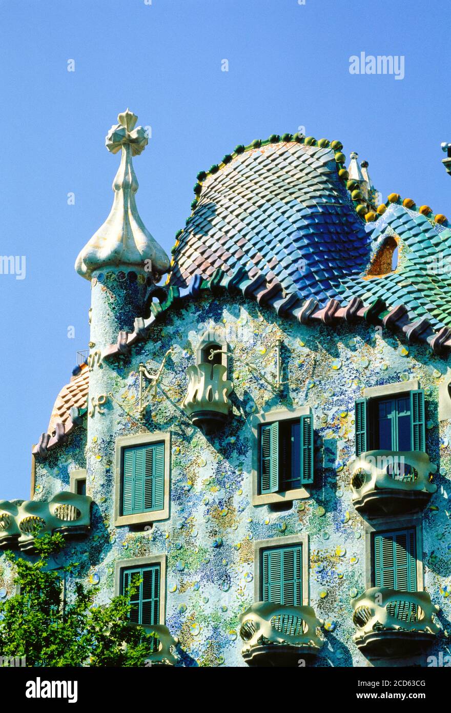 Casa Batllo (designed by Antoni Gaudi), Barcelona, Catalonia, Spain Stock Photo