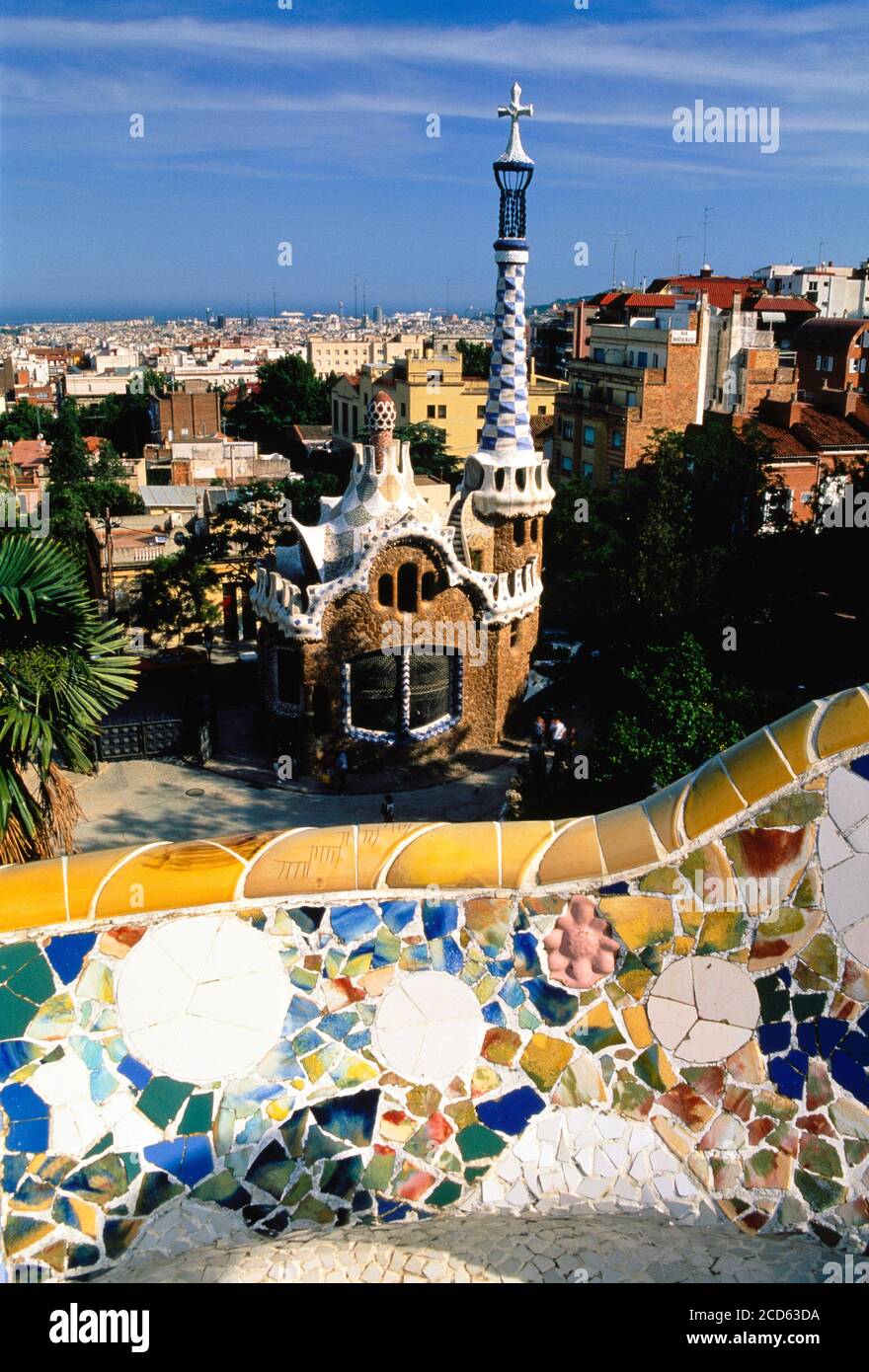 Park Guell (designed by Antoni Gaudi), Barcelona, Catalonia, Spain Stock Photo