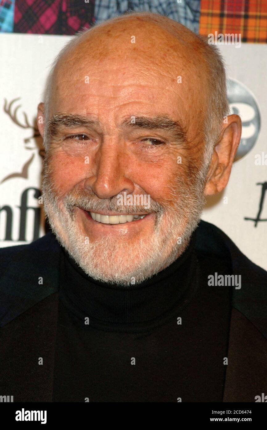 NEW YORK - APRIL 05:  Sean Connery Micheline Connery attends the 8th annual 'Dressed To Kilt' Charity Fashion Show at M2 Ultra Lounge on April 5, 2010 in New York City.  People:  Sean Connery Micheline Connery Stock Photo