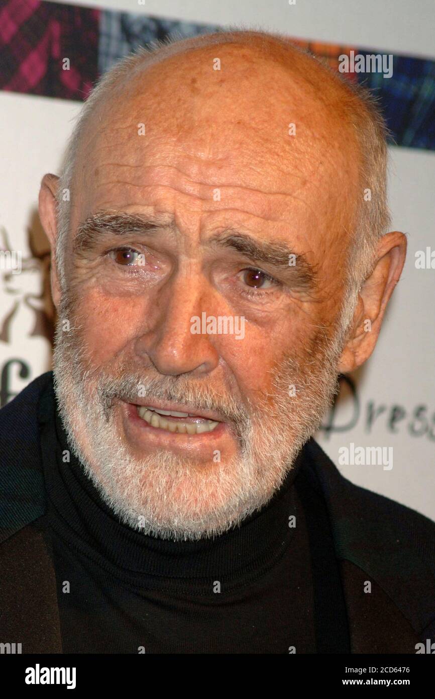 NEW YORK - APRIL 05:  Sean Connery Micheline Connery attends the 8th annual 'Dressed To Kilt' Charity Fashion Show at M2 Ultra Lounge on April 5, 2010 in New York City.  People:  Sean Connery Micheline Connery Stock Photo