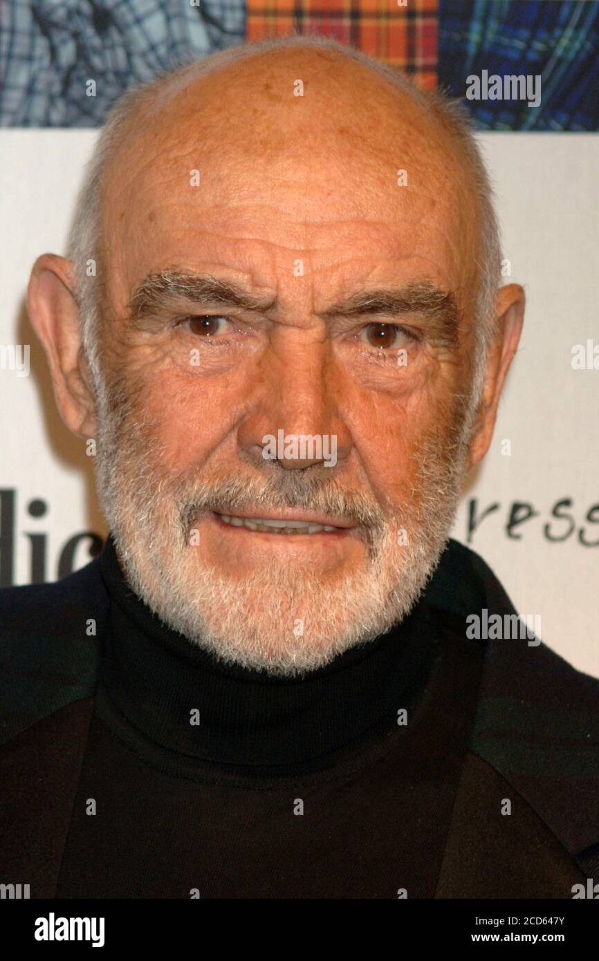 NEW YORK - APRIL 05:  Sean Connery Micheline Connery attends the 8th annual 'Dressed To Kilt' Charity Fashion Show at M2 Ultra Lounge on April 5, 2010 in New York City.  People:  Sean Connery Micheline Connery Stock Photo