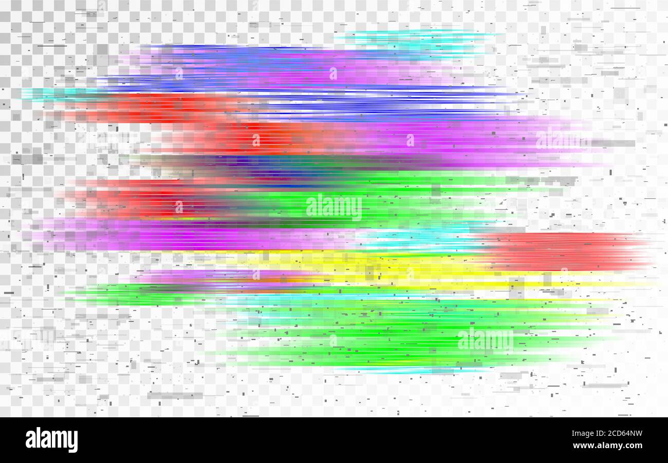 Glitch RGB composition on transparent backdrop. Digital color