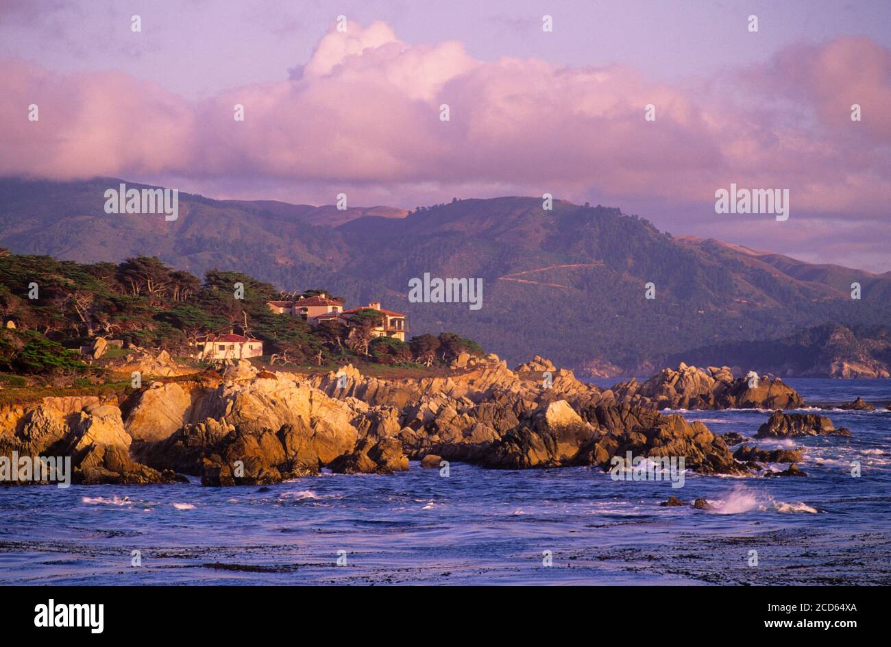 Landscape with Pacific Ocean shore, Big Sur, California, USA Stock