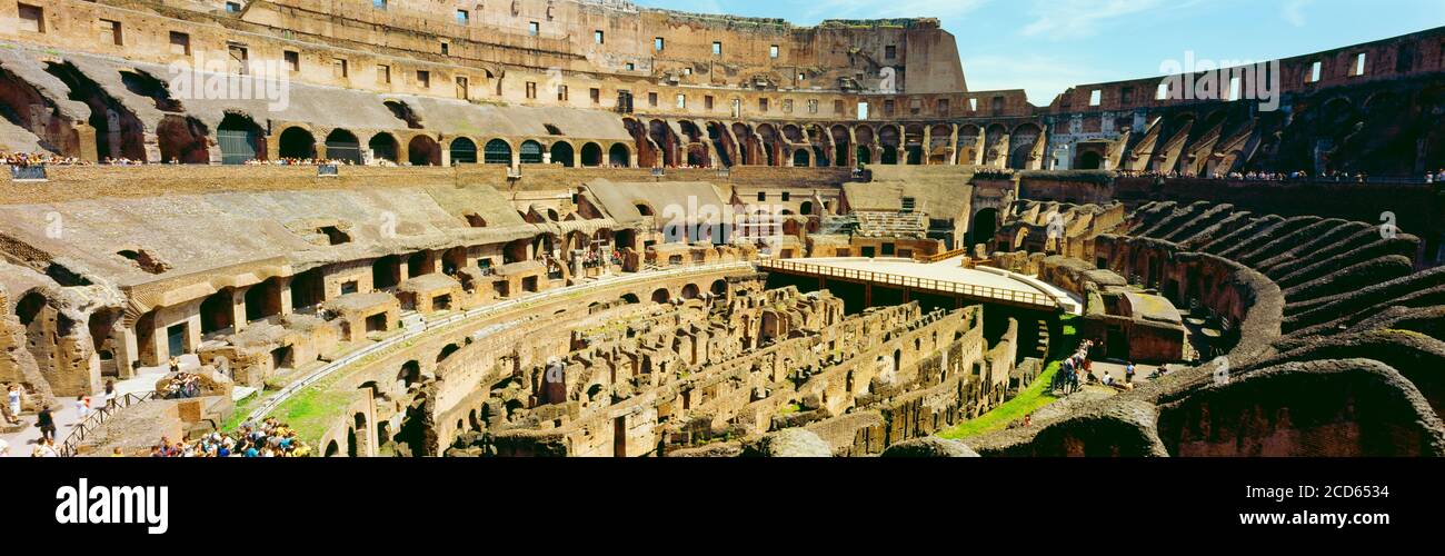 Interior of Colosseum, Rome, Italy Stock Photo