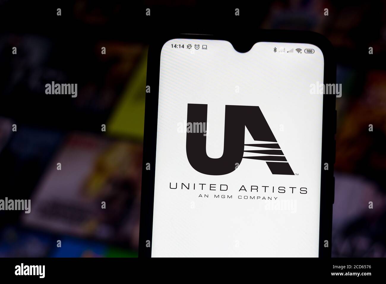 In this photo illustration the United Artists logo seen displayed on a smartphone Stock Photo
