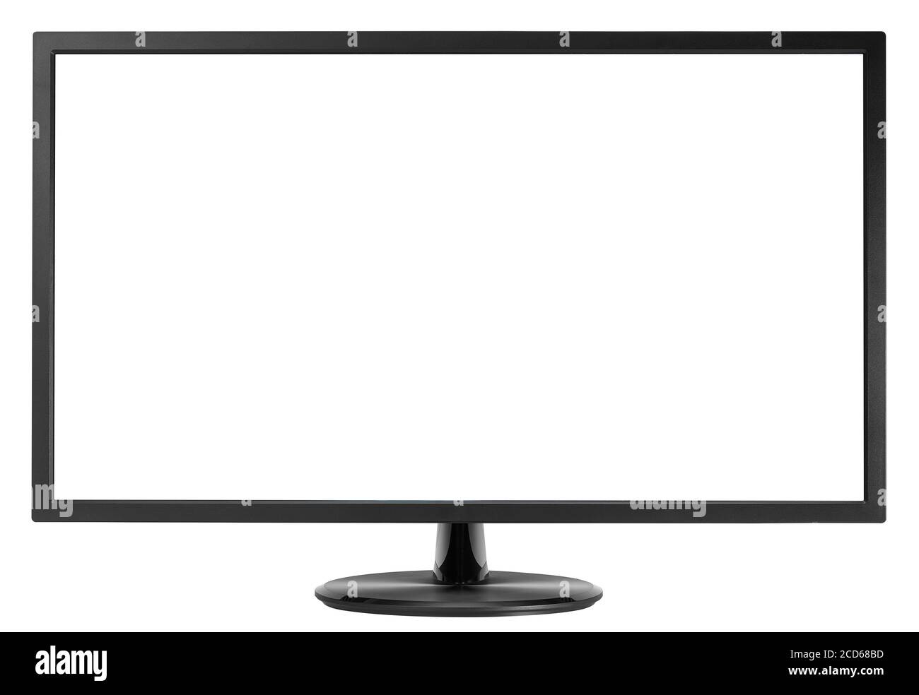 Computer monitor with white screen isolated on white background 3D