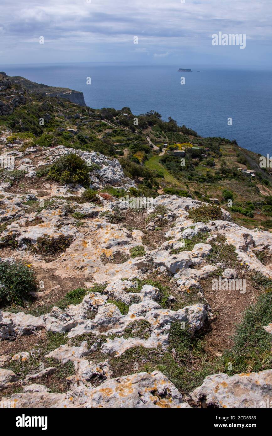 Europe, Malta, Valletta. Dingli Cliffs, the highest point on Malta, located  on the Western coast Stock Photo - Alamy