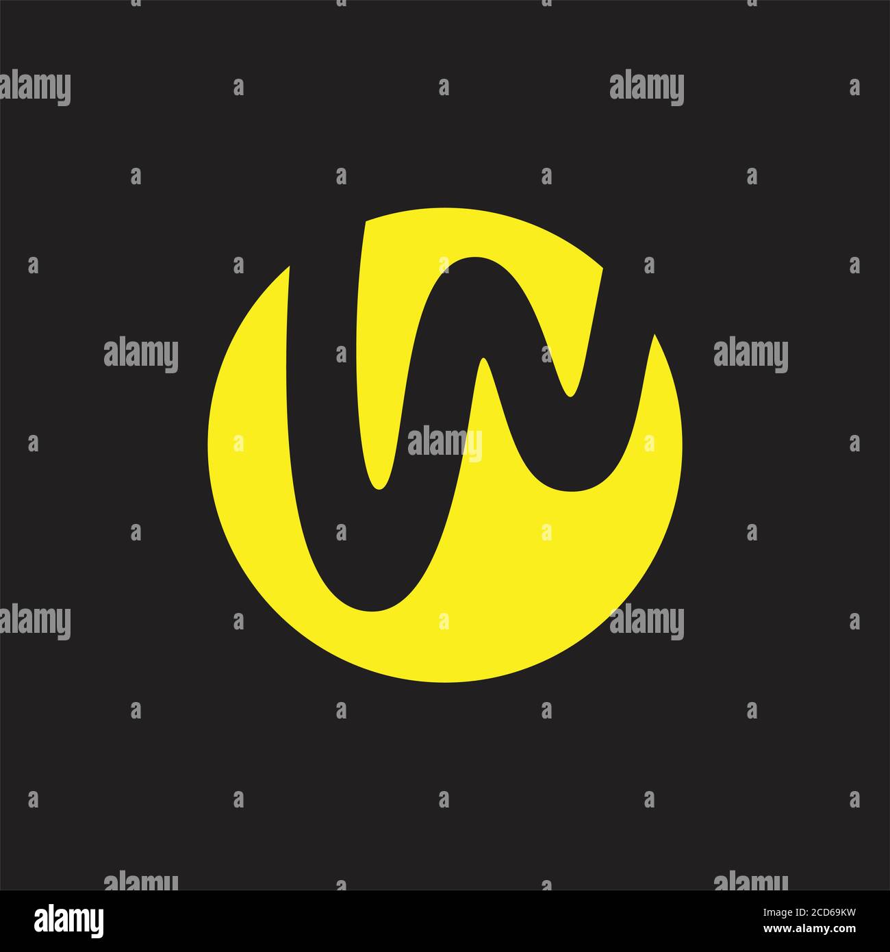 letter w simple negative space circle logo Stock Vector Image & Art - Alamy