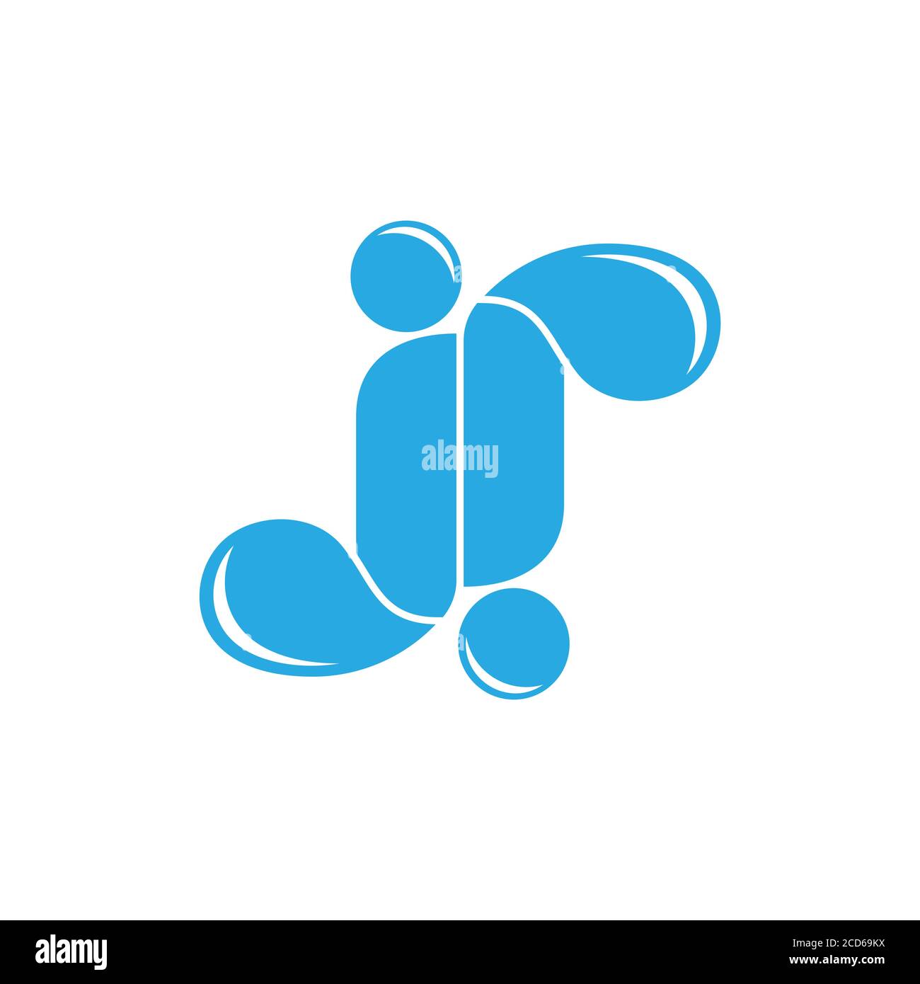letter jr simple water fresh logo vector Stock Vector