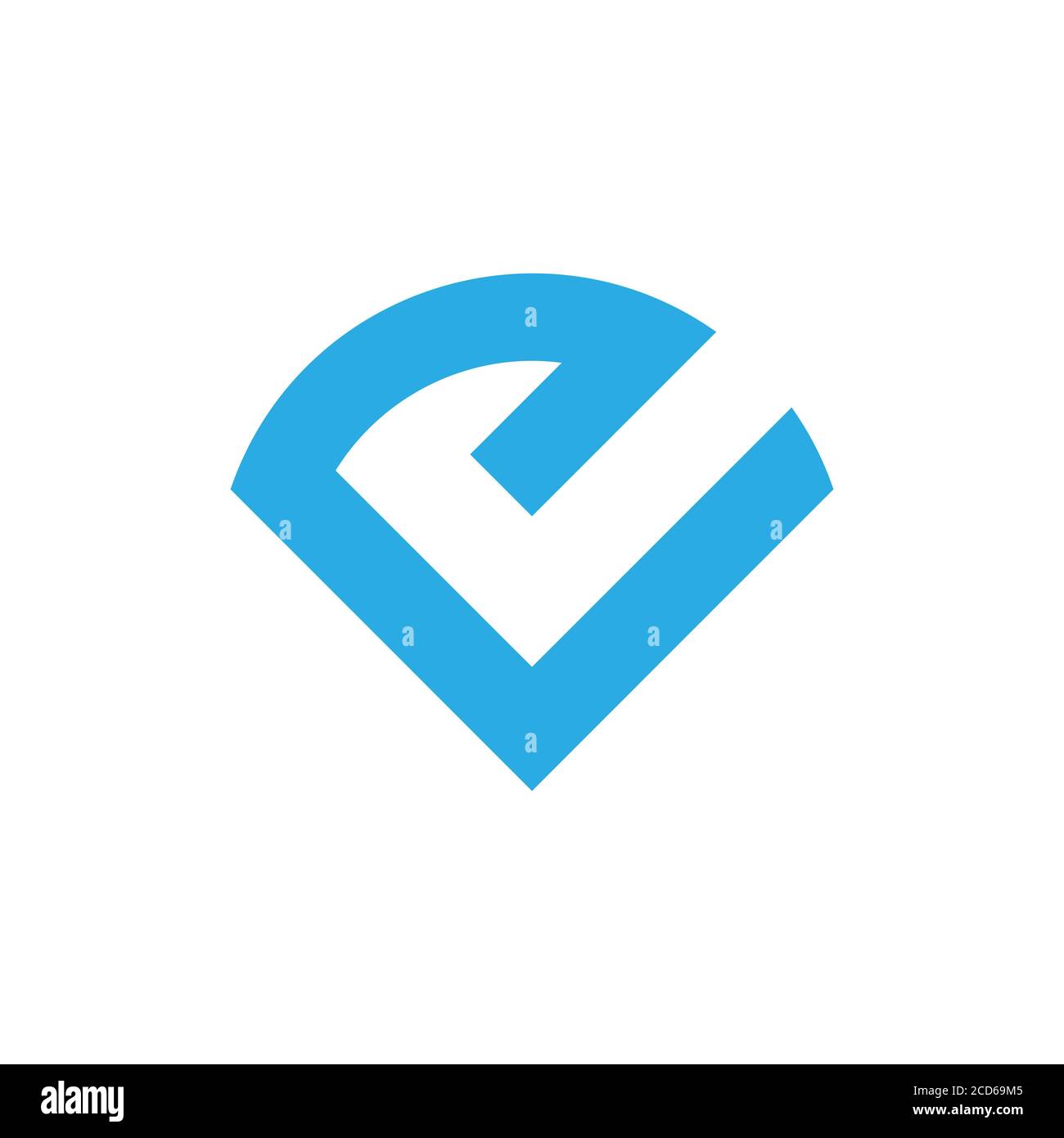 abstract letter ev simple geometric logo vector Stock Vector