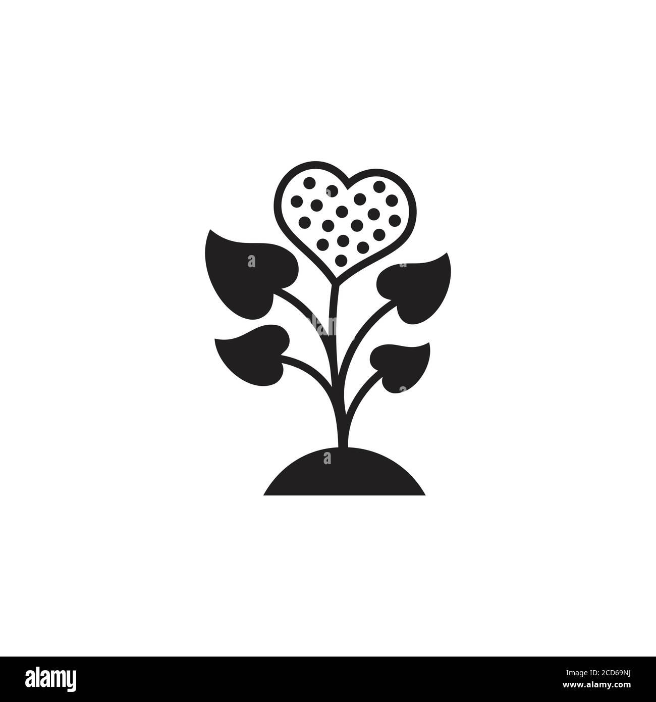 simple love flower plant logo vector Stock Vector