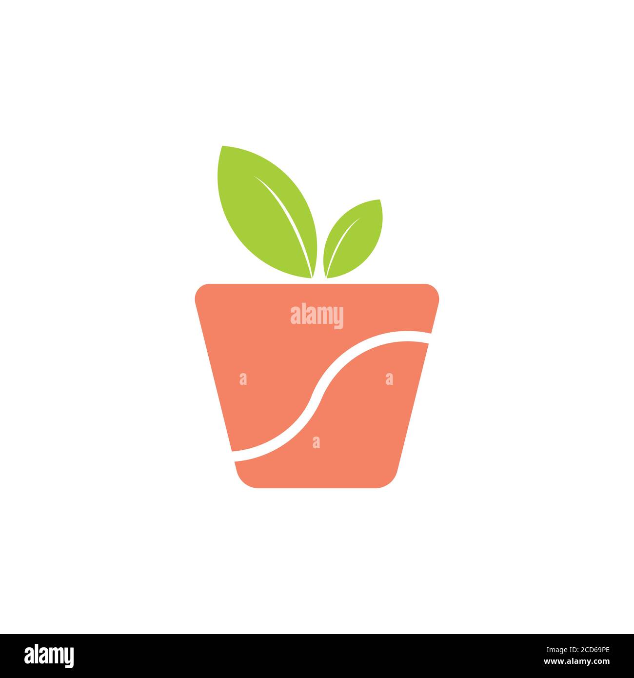letter s pot plant simple geometric logo vector Stock Vector