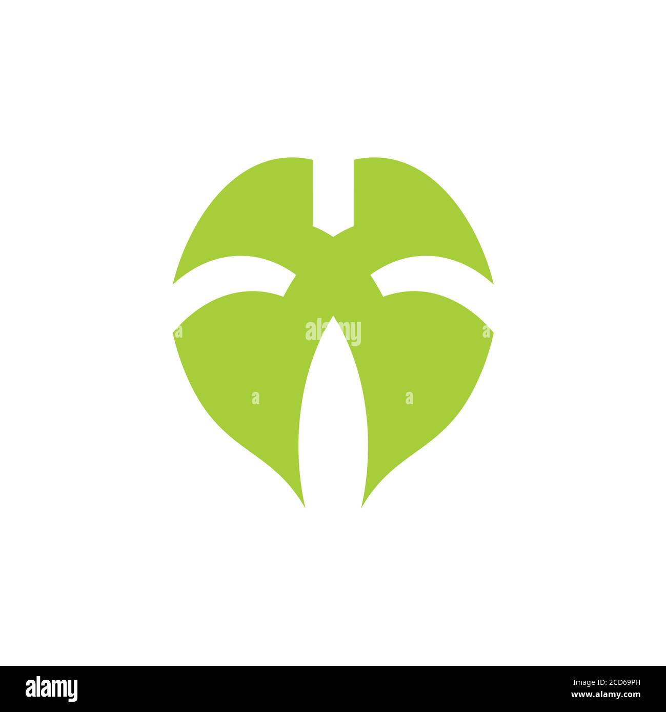 leaf curves simple green nature logo vector Stock Vector Image & Art ...