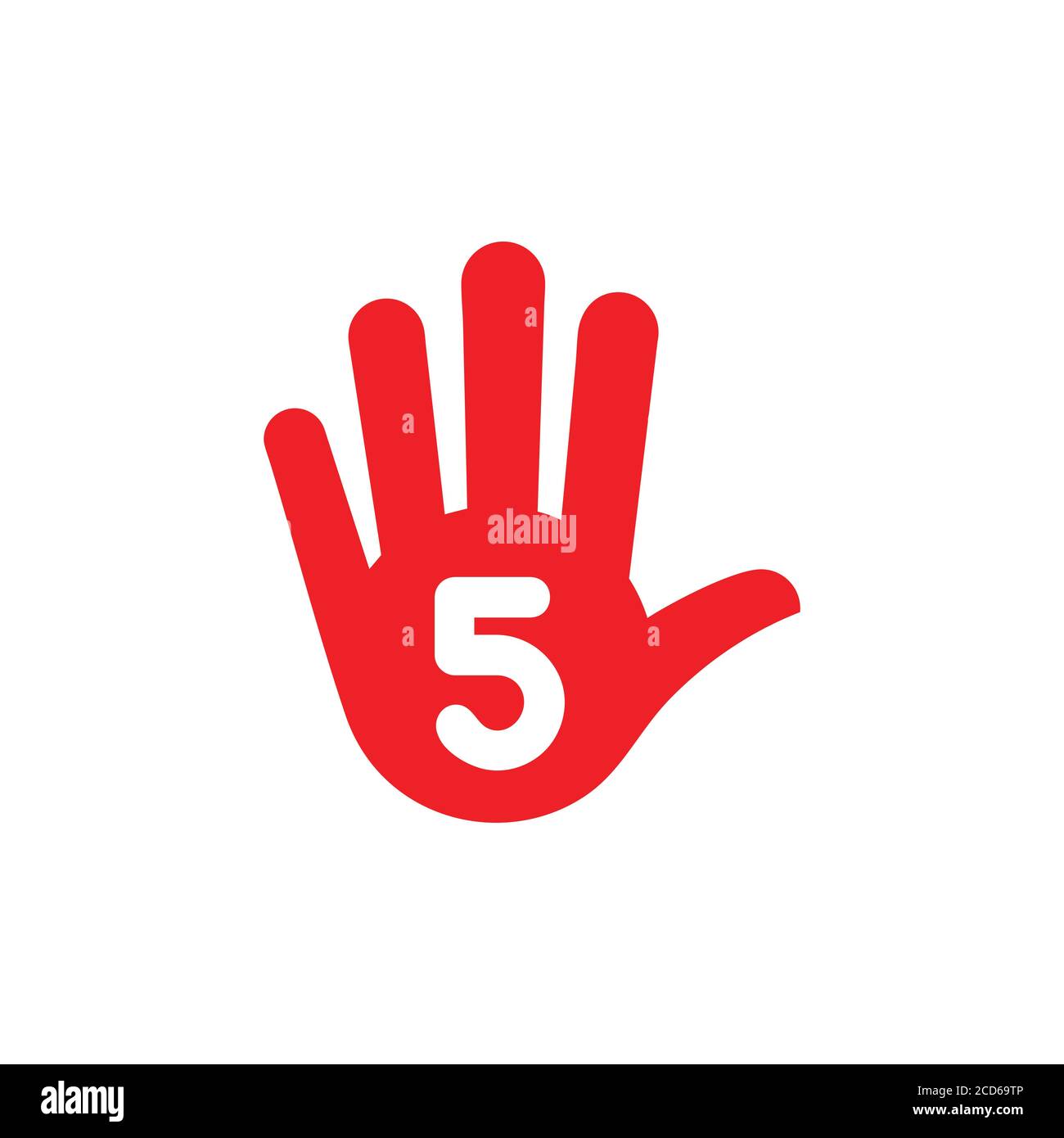simple hand five finger stop symbol vector Stock Vector Image & Art - Alamy