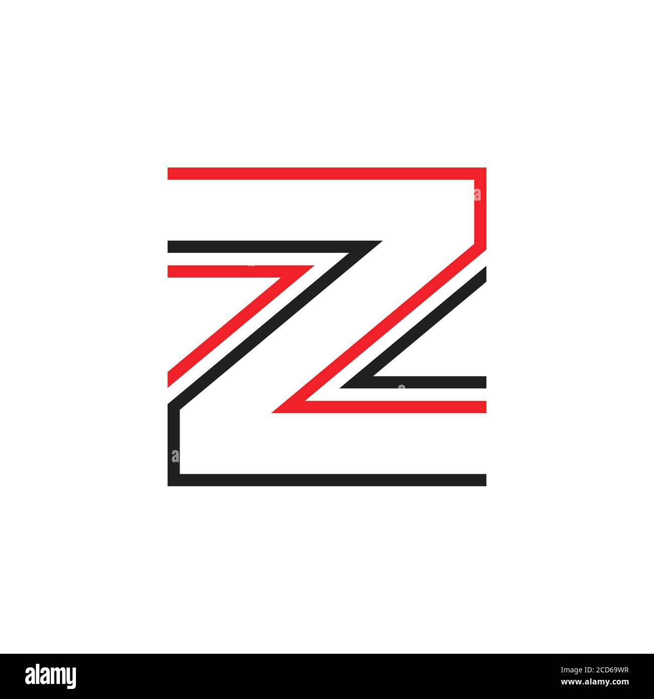 letter z square geometric lines arrows logo vector Stock Vector Image