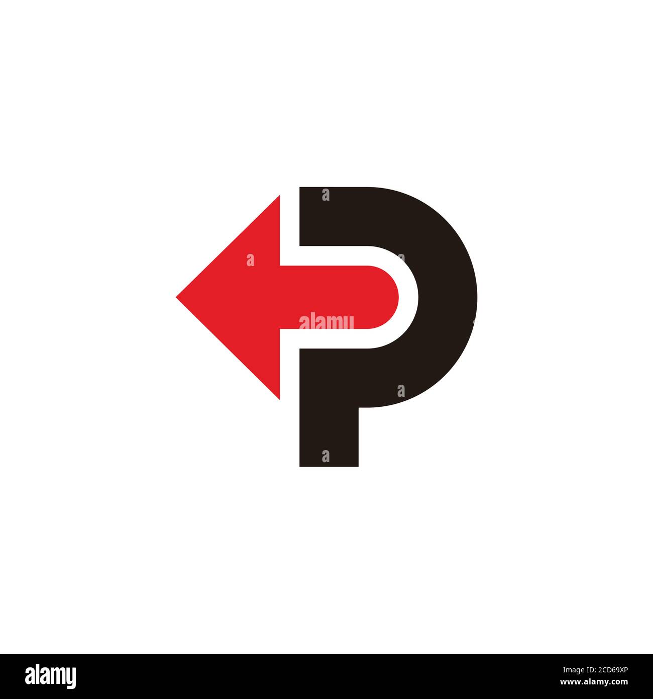 letter p simple geometric arrow design logo vector Stock Vector