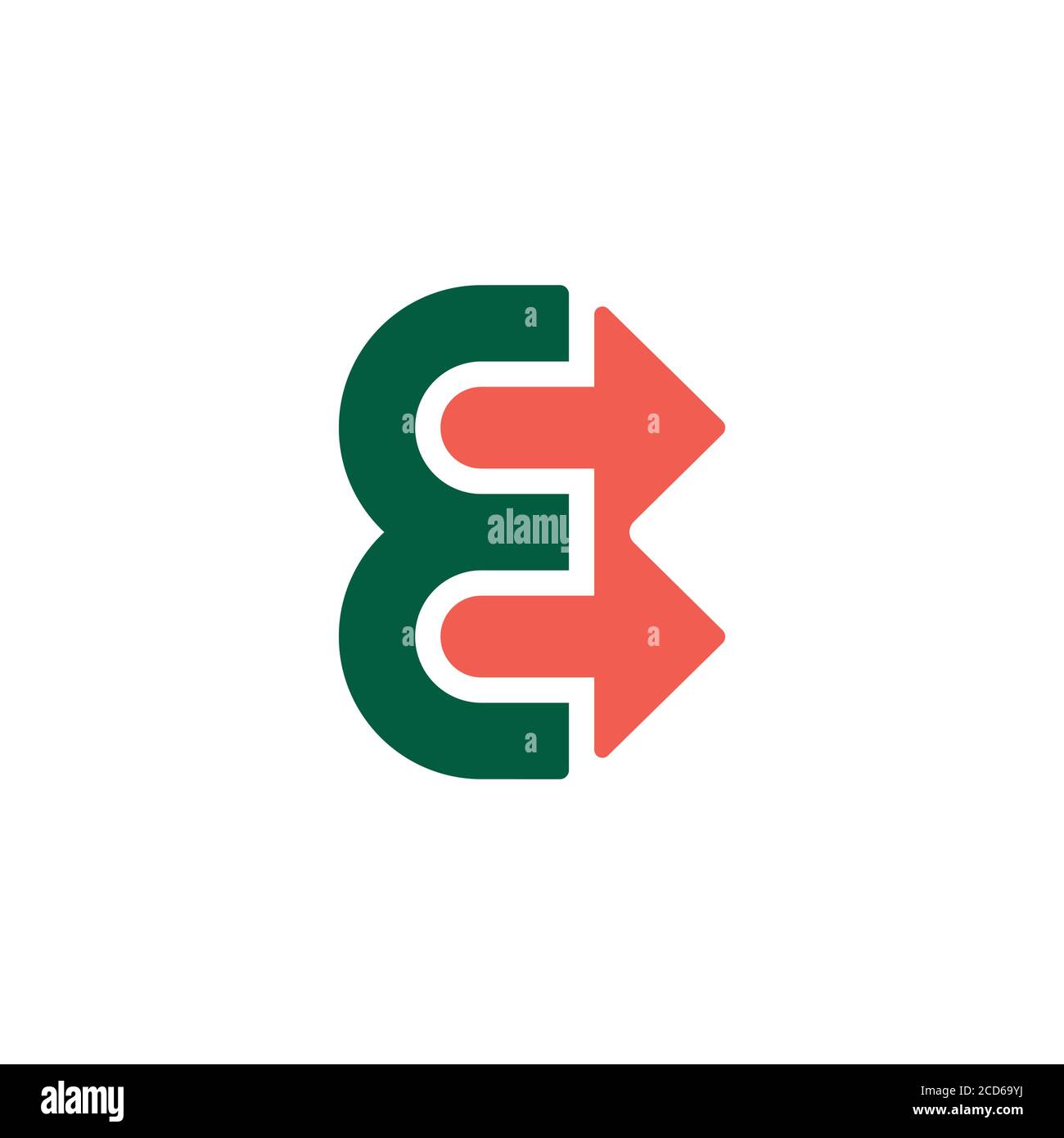 letter e pointing arrow simple geometric logo vector Stock Vector Image ...