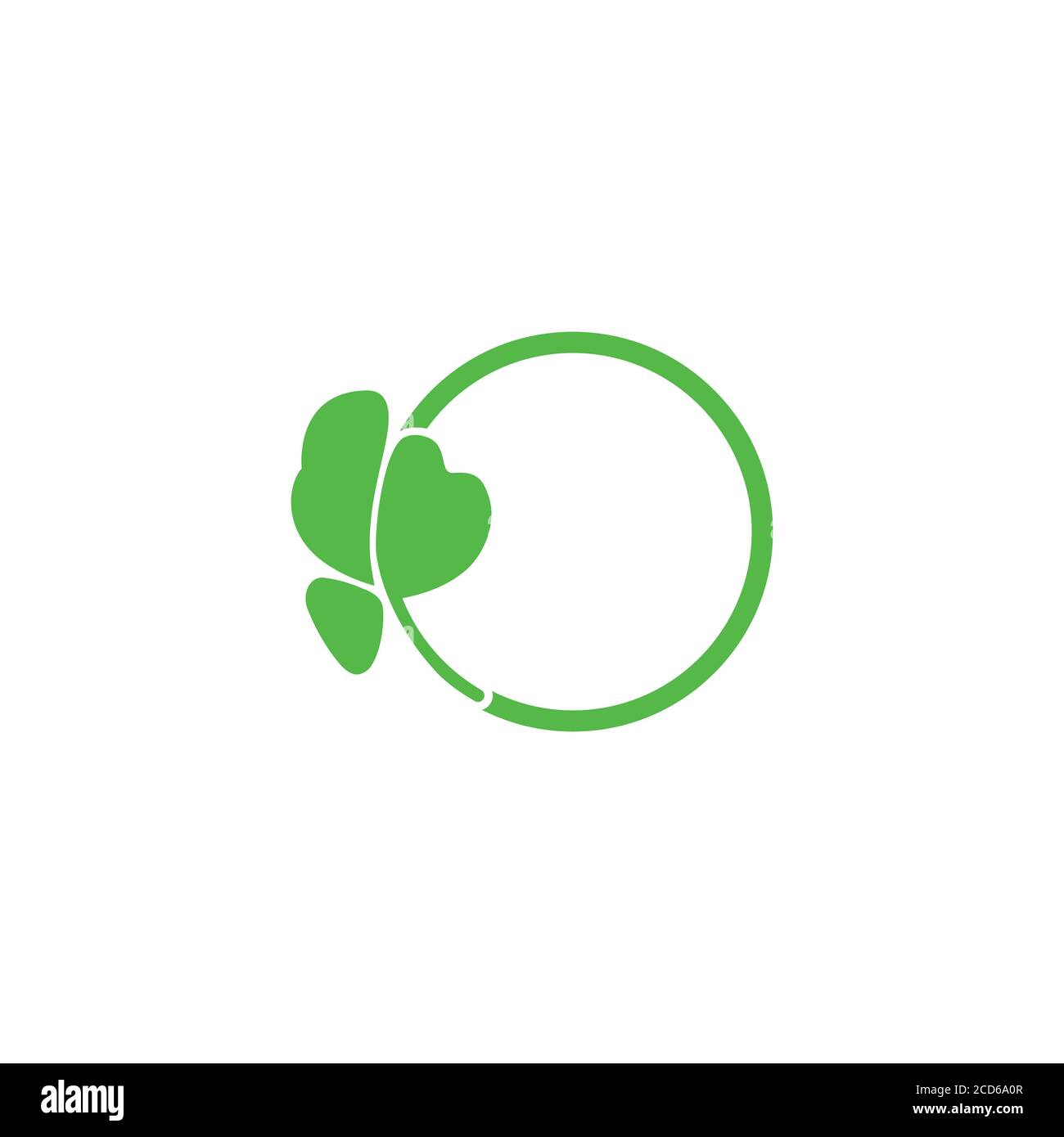 simple circle leaf parsley design logo vector Stock Vector