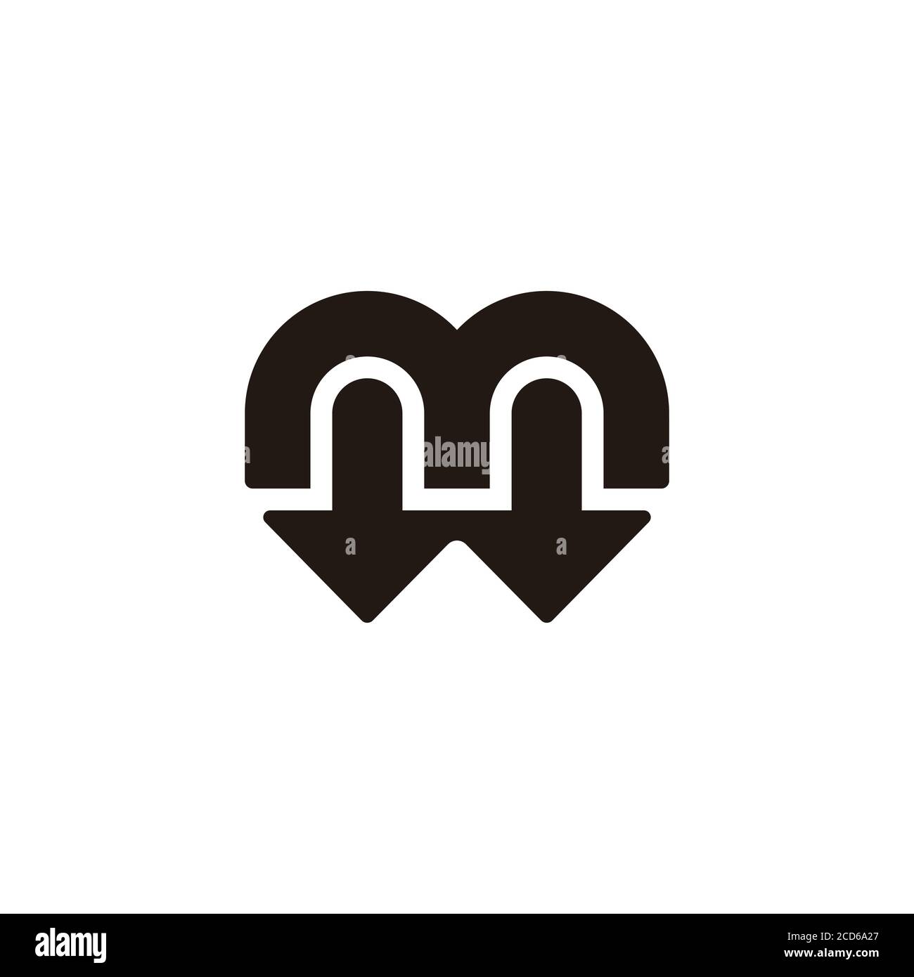 letter m pointing arrow simple geometric logo vector Stock Vector
