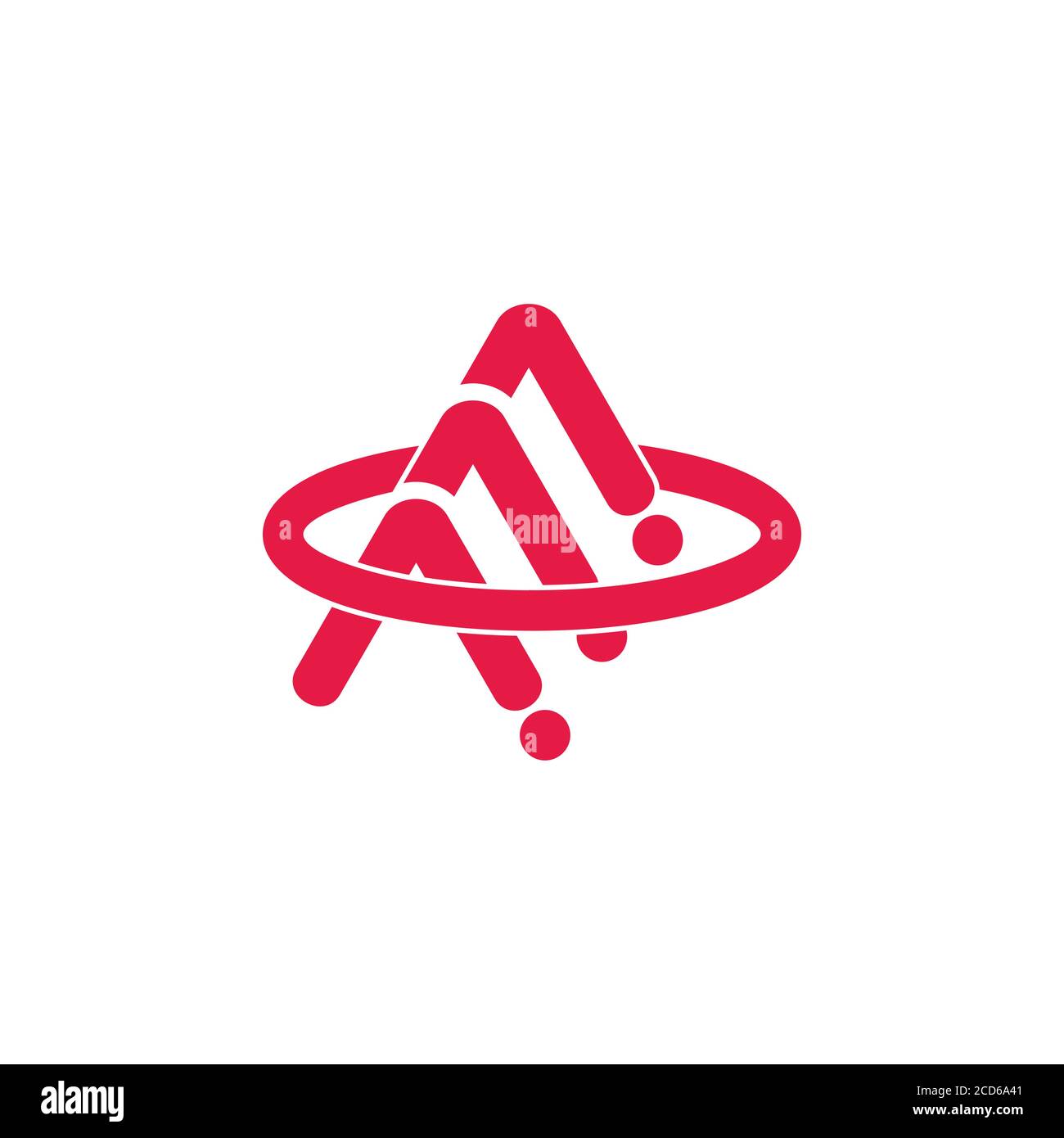 arrow up overlapping line dots motion logo vector Stock Vector