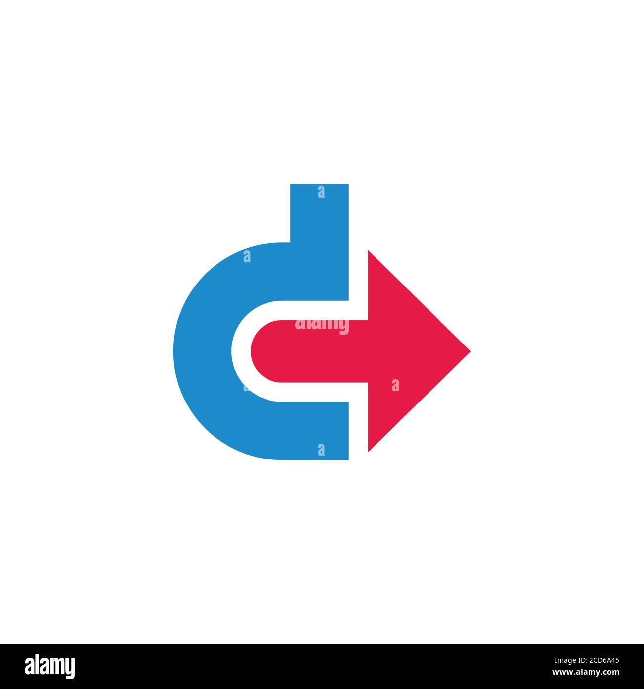letter dc simple geometric right arrow design logo vector Stock Vector