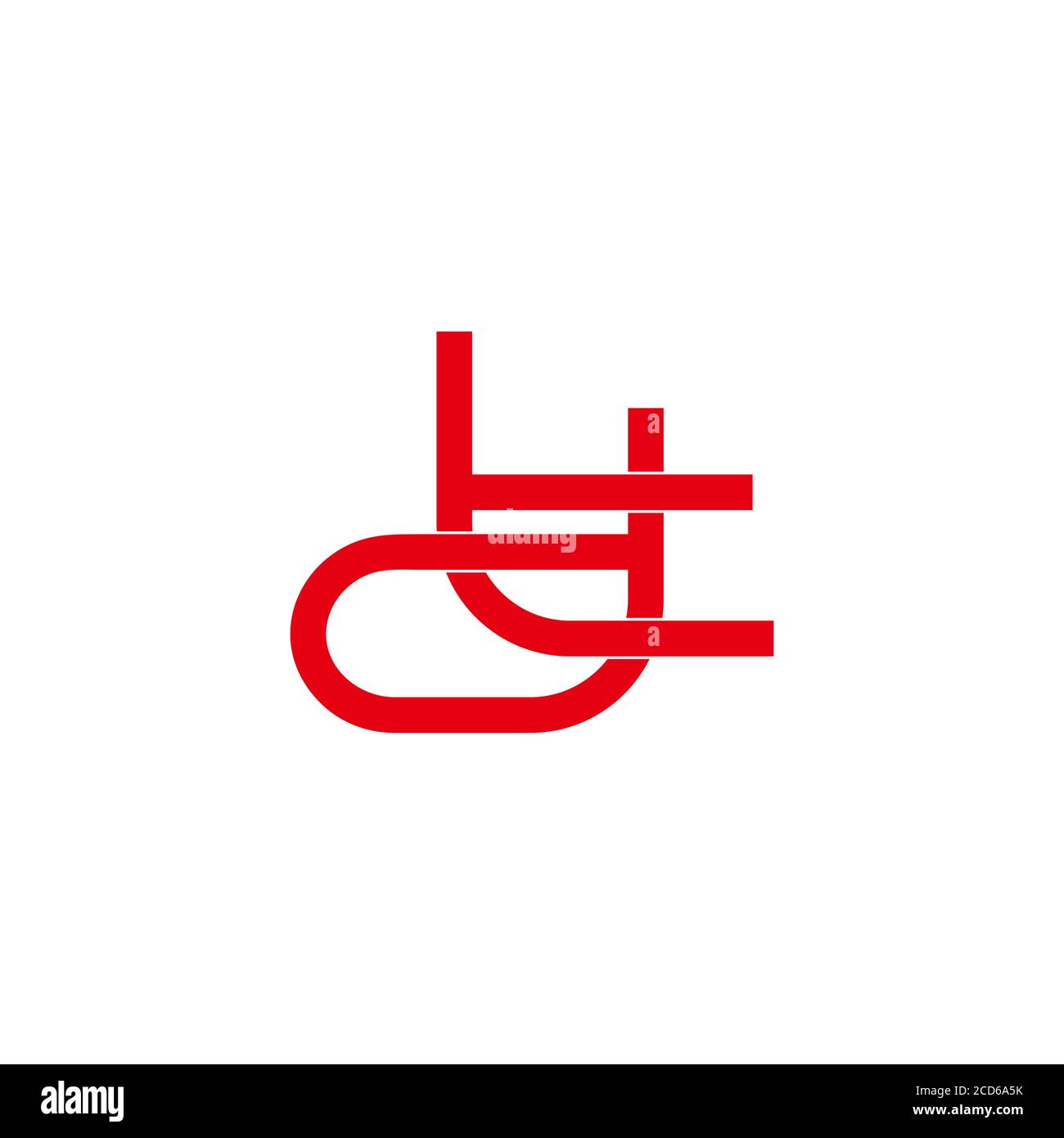 letter td linked flat linear design symbol logo vector Stock Vector