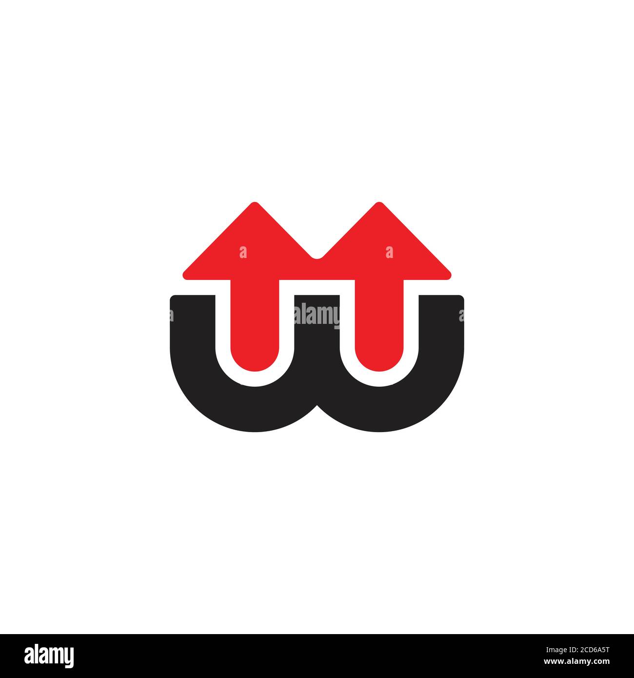 letter w up arrow shape geometric design logo vector Stock Vector Image ...