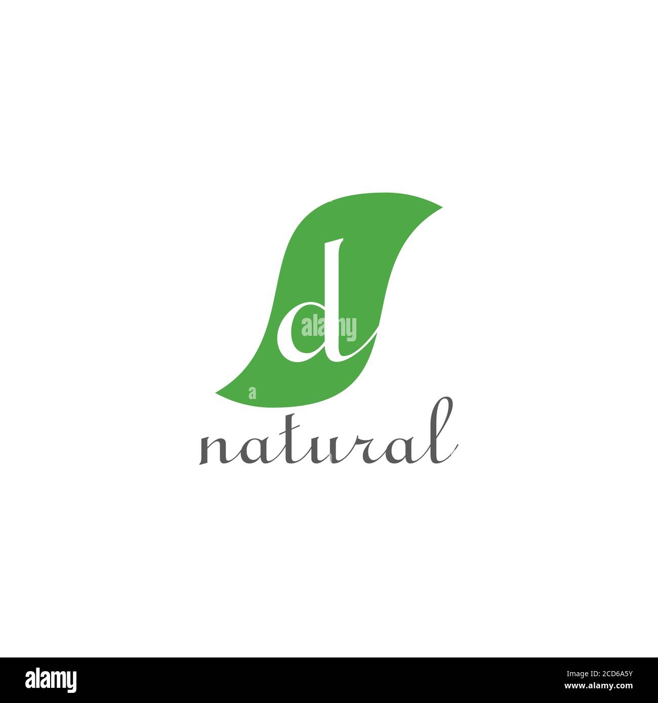 letter sd leaf shape green natural symbol logo vector Stock Vector