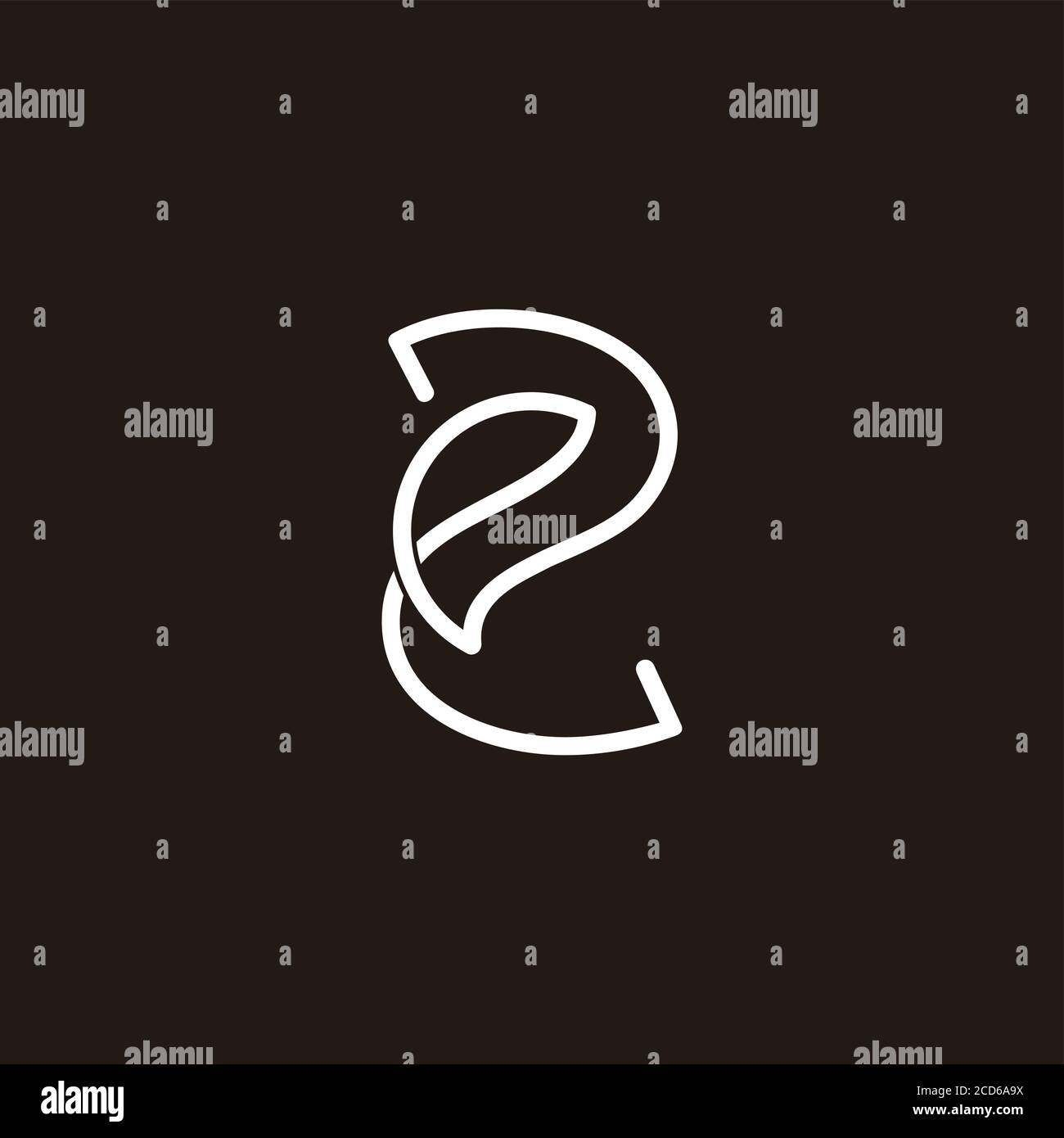 number 2 flow lines wires design symbol vector Stock Vector