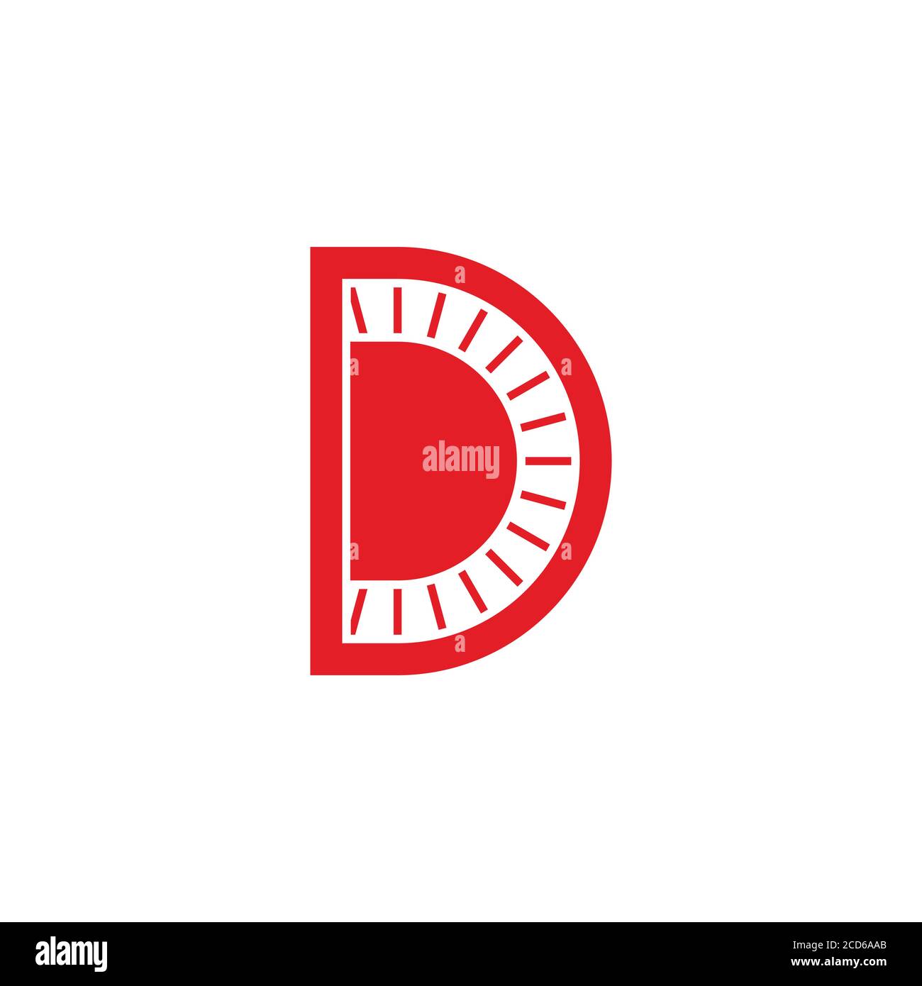 letter d simple geometric sun rays design logo vector Stock Vector