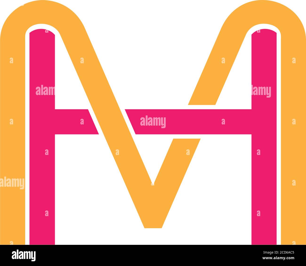 letter hm linked colorful logo vector Stock Vector