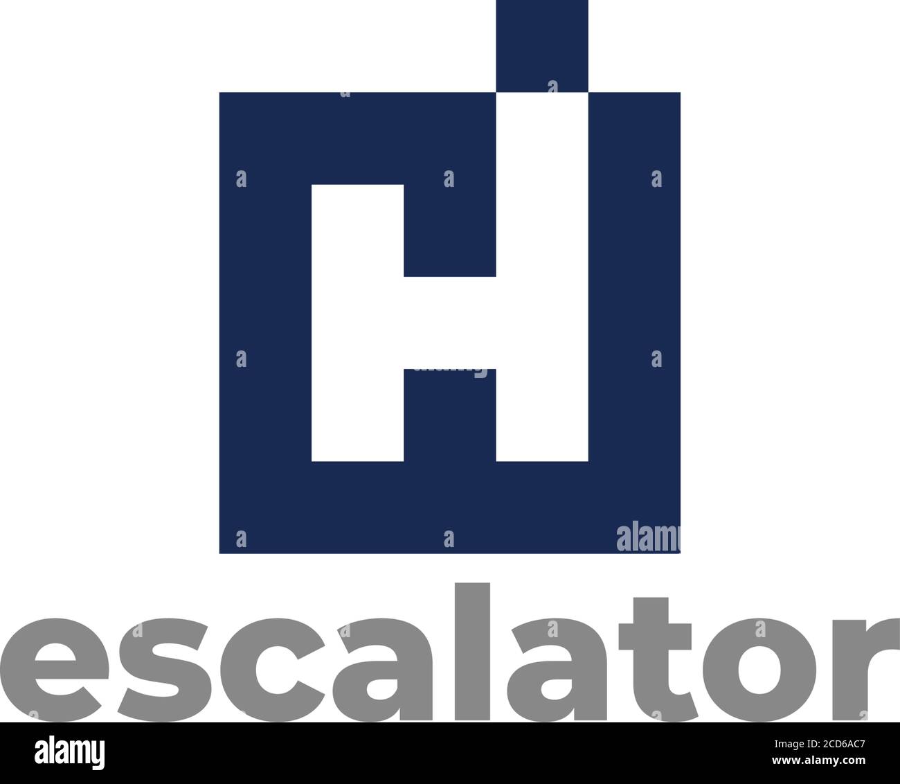 letter h hotel escalator symbol geometric square logo vector Stock Vector