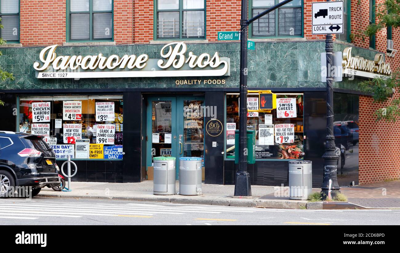 Iavarone Bros., 6900 Grand Ave, Queens, NY. exterior storefront of an