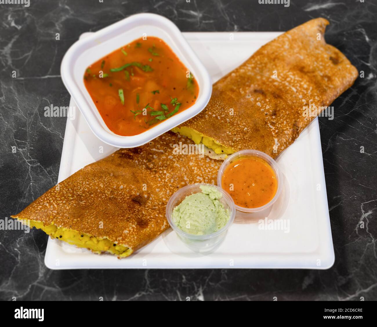 Classic Indian Stuffed Dosa Perfect for Breakfast or Lunch Stock Photo