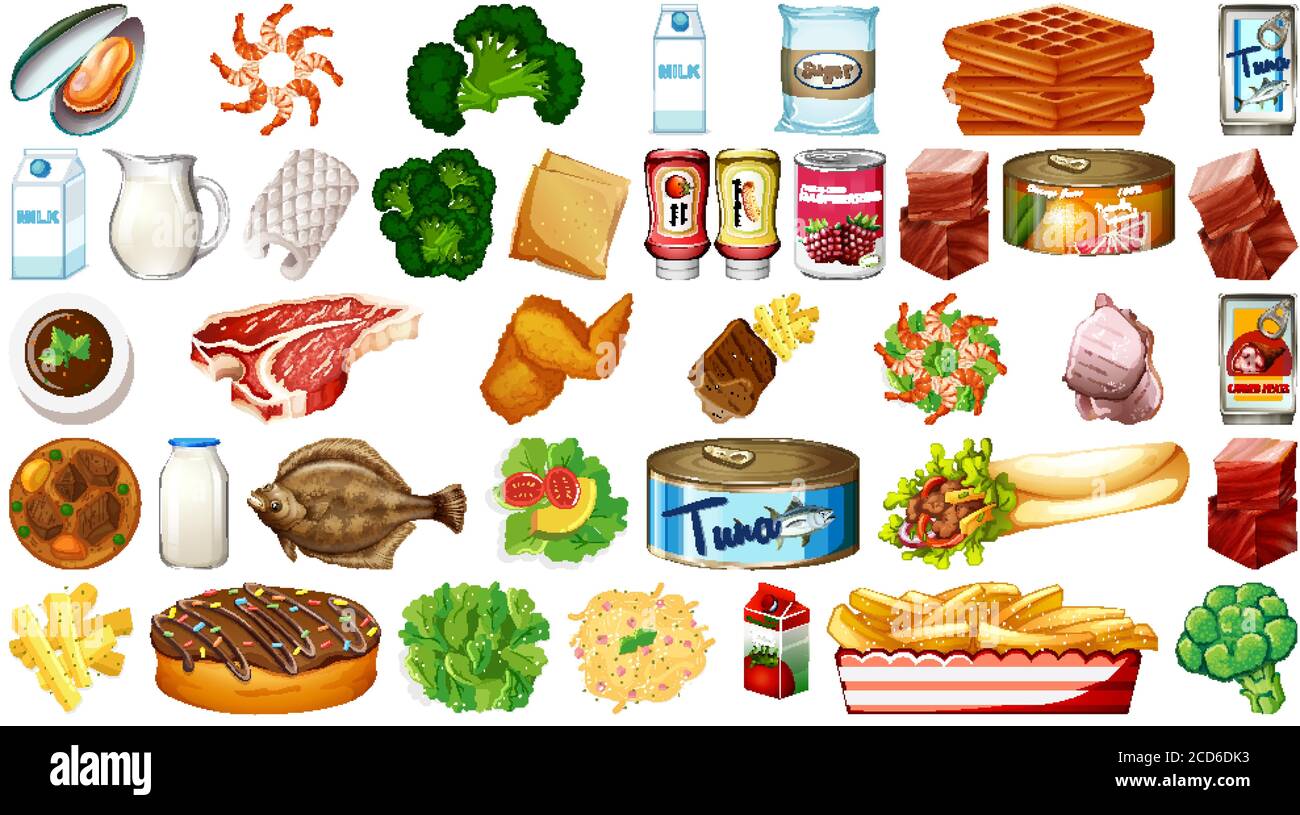 Set of food isolated illustration Stock Vector Image & Art - Alamy