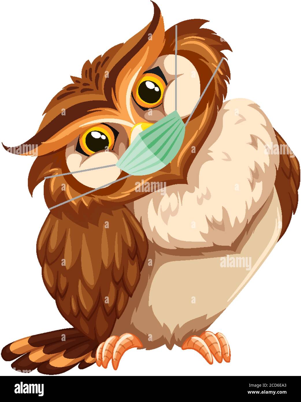 Owl cartoon charater waring mask illustration Stock Vector Image & Art ...