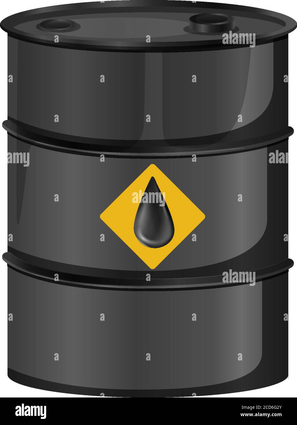 Black oil barrels with crude sign isolated on white background ...