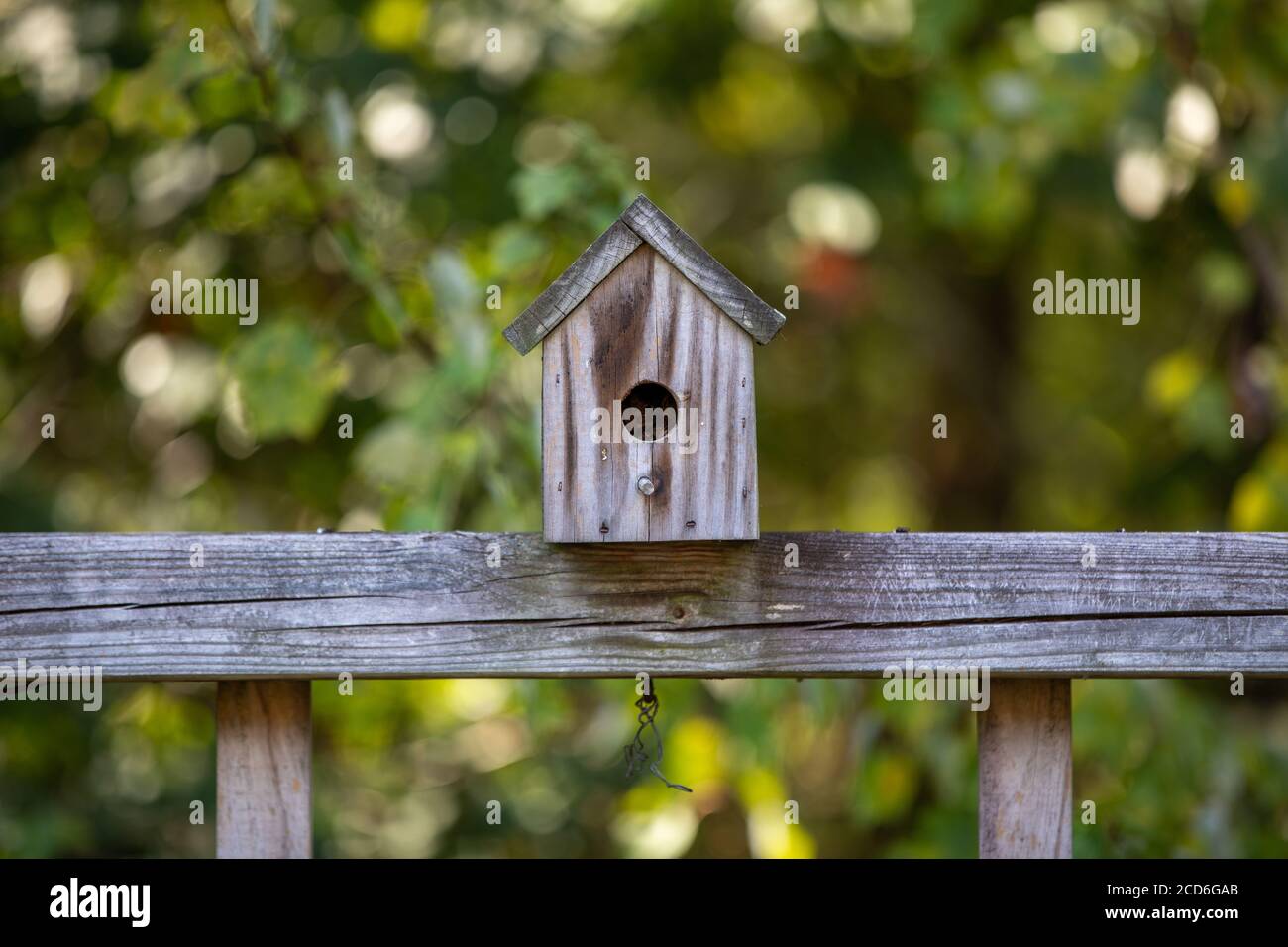 NORTH CAROLINA, UNITED STATES - Sep 22, 2019: Wooden house for birds in the backyard Stock Photo