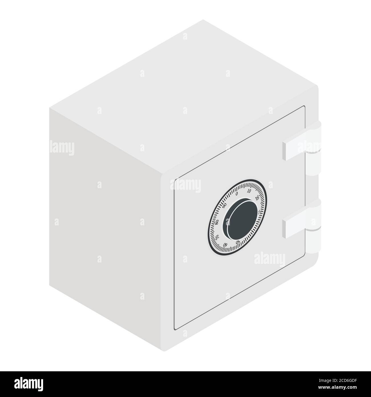 Steel money bank safe isolated on white background isometric view Stock ...