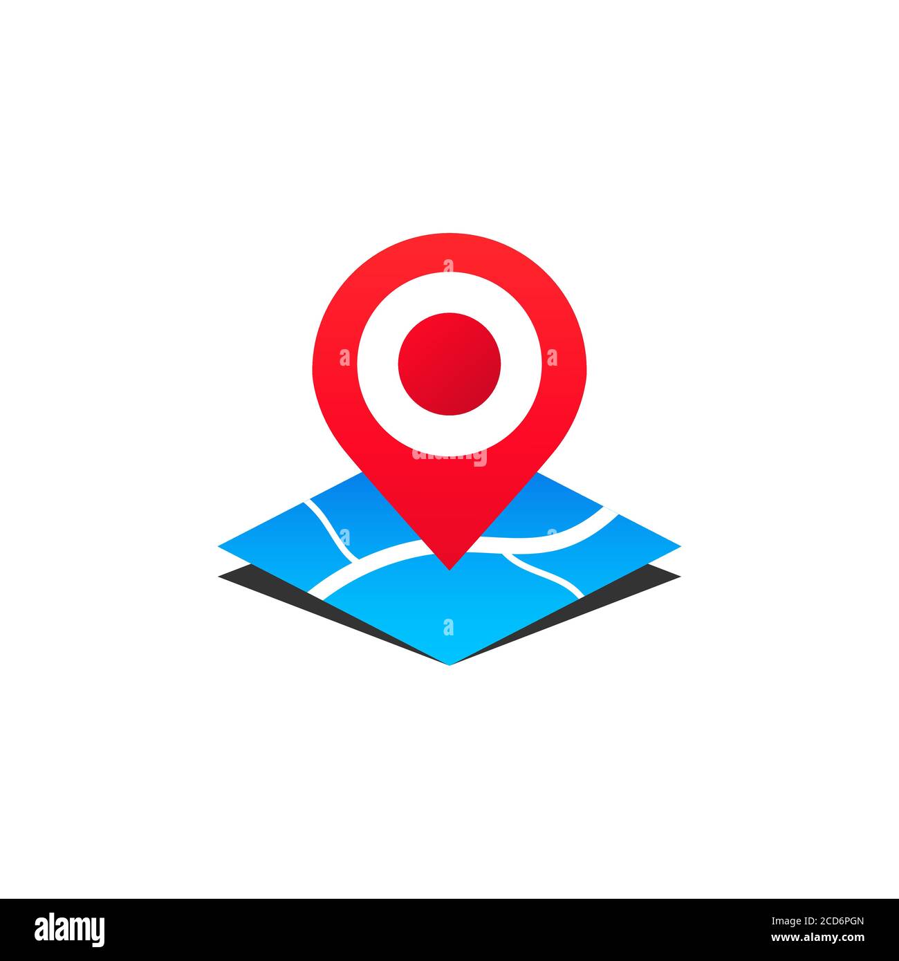 Map pin logo. Navigation icon, flat style. Vector on isolated white  background. EPS 10 Stock Vector Image & Art - Alamy