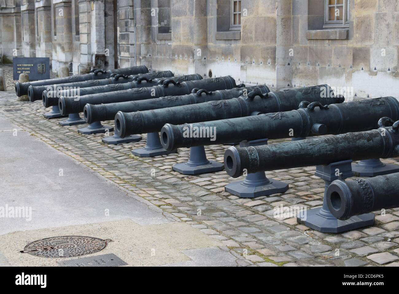 PARIS, FRANCE - May 1, 2018: Cannon inside the building of the Hotel des invalides in Paris. The National Residence of the Invalids and Army Museum Stock Photo