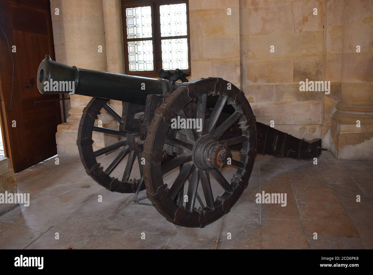 PARIS, FRANCE - May 1, 2018: Cannon inside the building of the Hotel des invalides in Paris. The National Residence of the Invalids and Army Museum Stock Photo