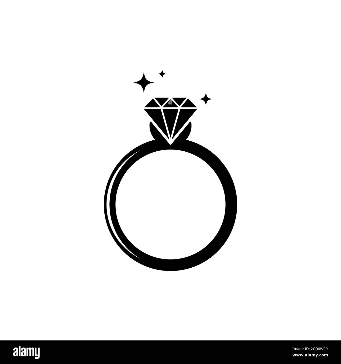 Ring diamond icon. Vector on isolated white background. EPS 10 Stock Vector