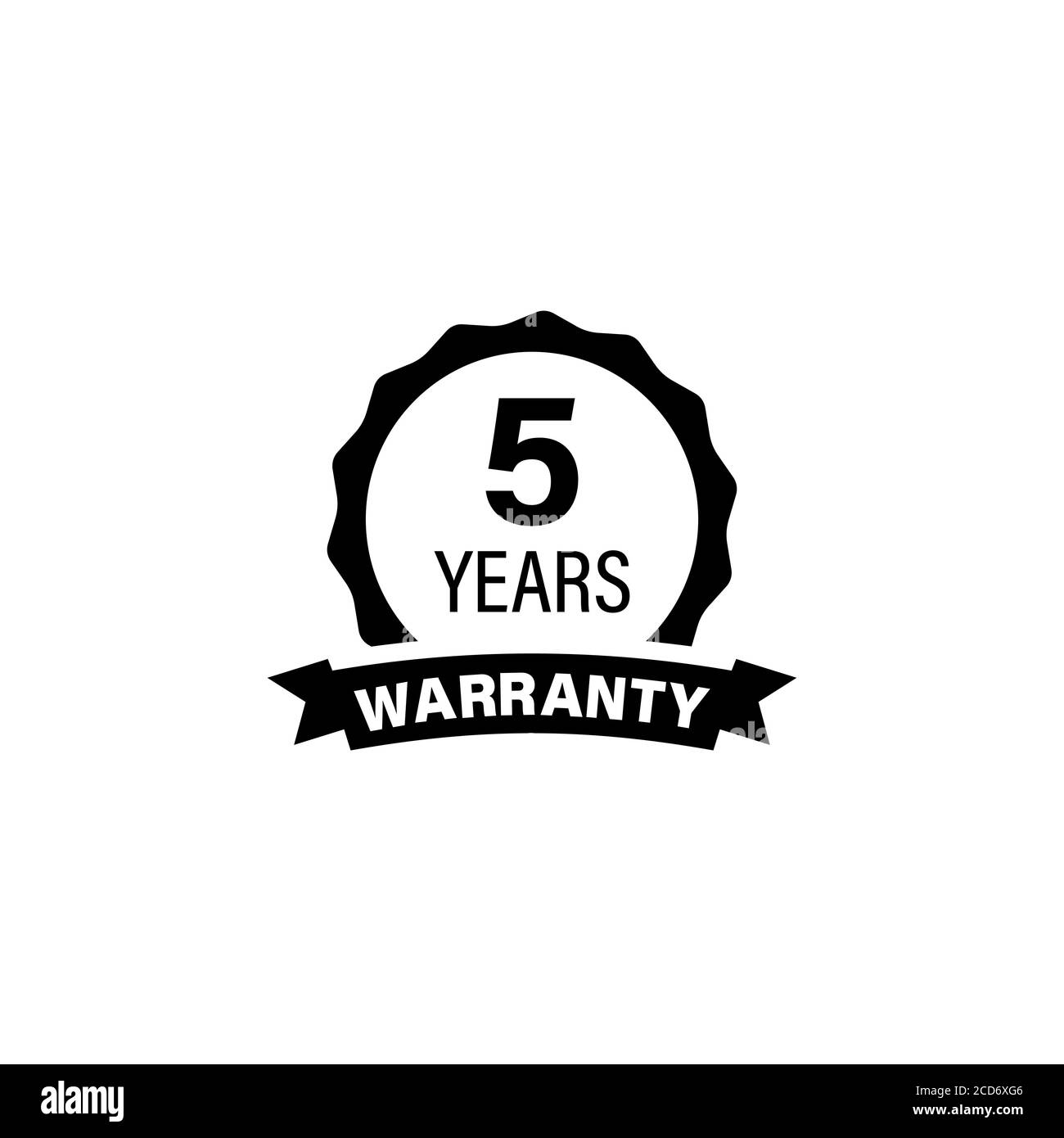5 years and lifetime warranty label icon. Vector on isolated white background. EPS 10 Stock Vector