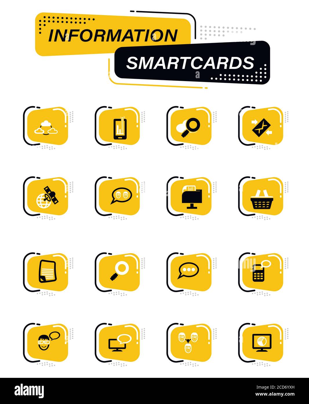Data analytic and social network icons set Stock Vector