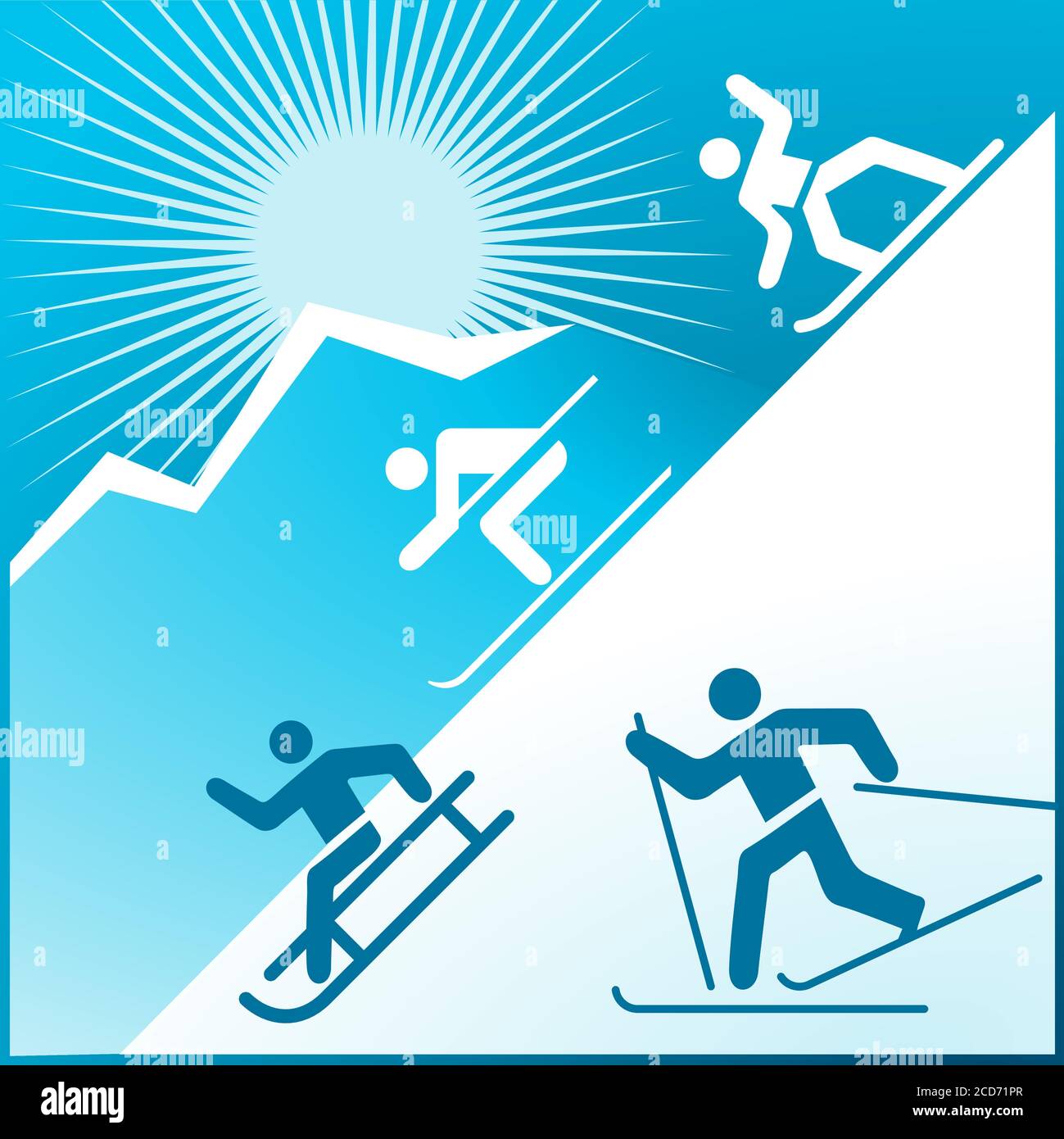 Winter leisure activities icons - vector illustration Stock Vector