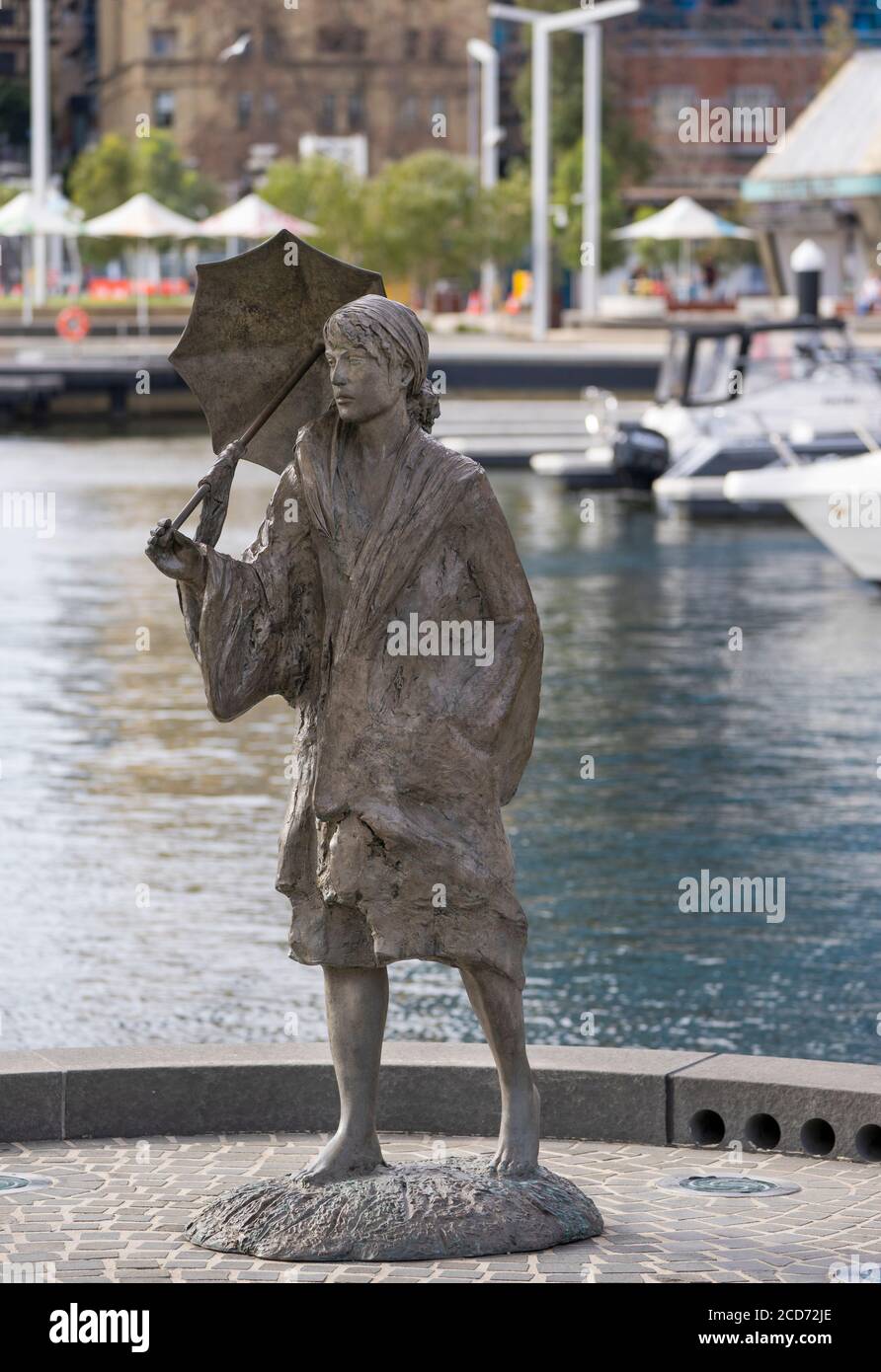 PERTH, WESTERN AUSTRALIA - August, 2020: Bronze statue of Bessie Mabel Rischbieth by Jon Tarry in 2015. Stock Photo