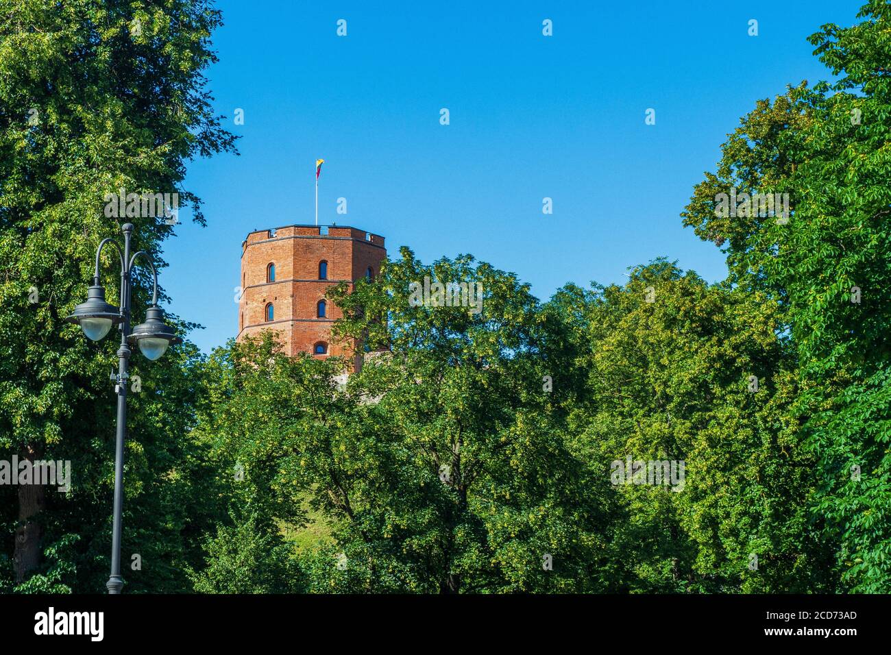 Beautiful View To Gediminas Castle Tower. Lithuania. Vilnius Stock Photo