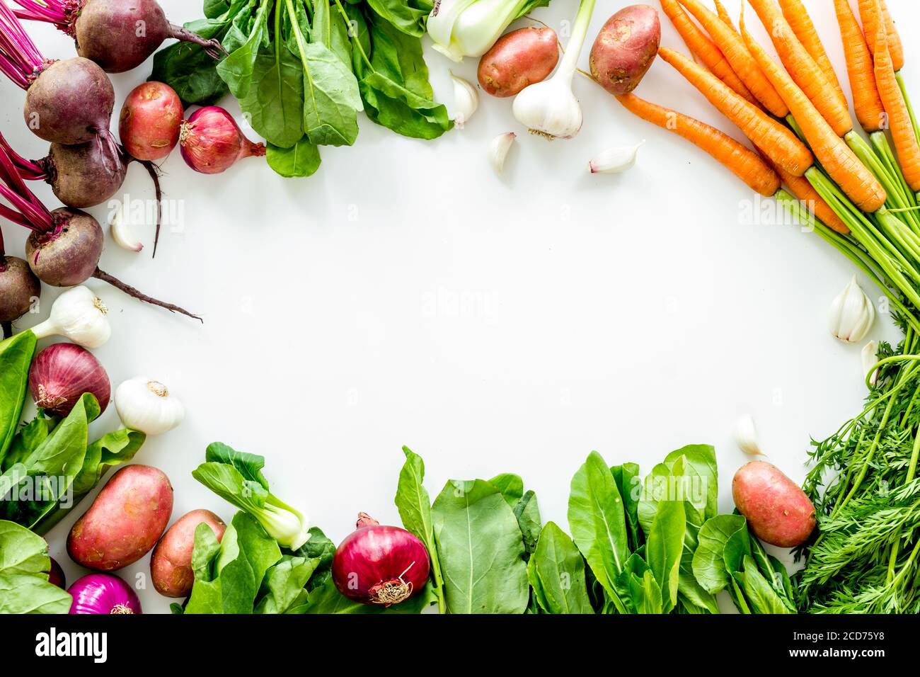 Healthy food. Vegetables - carrot, beet, potato - top view frame copy ...