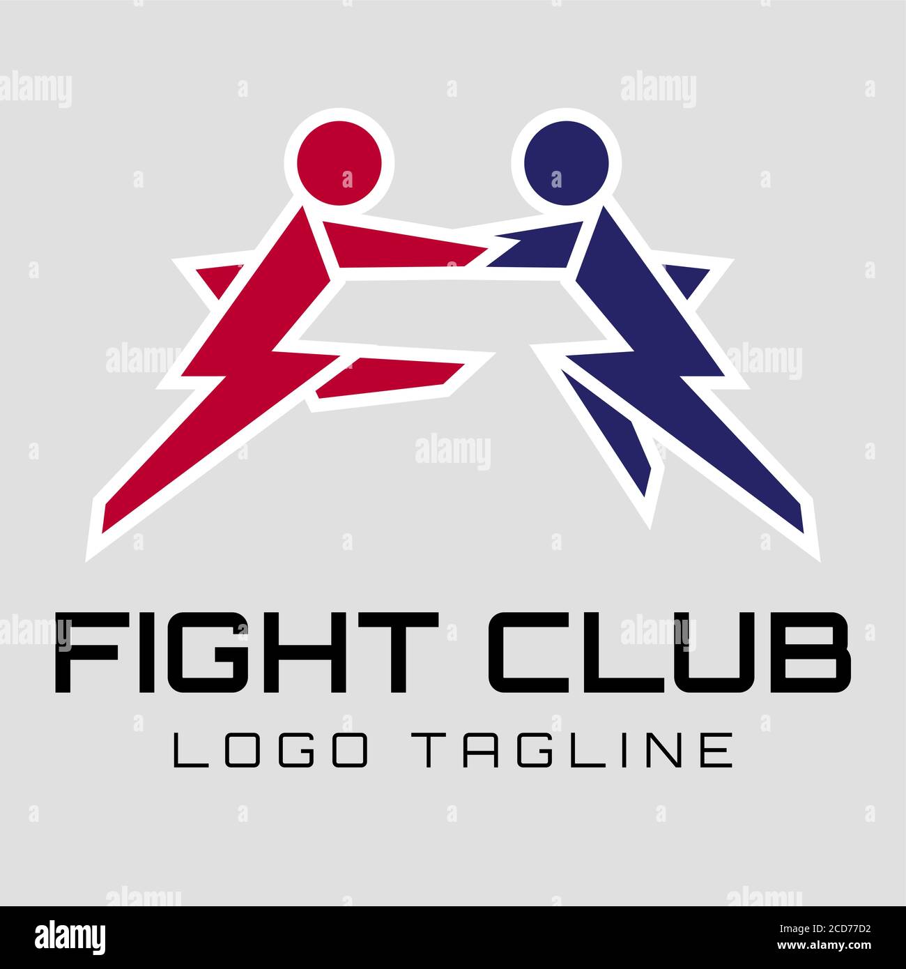 Fight club, competitions logo. Martial arts of logo design concept. Flat design Stock Vector